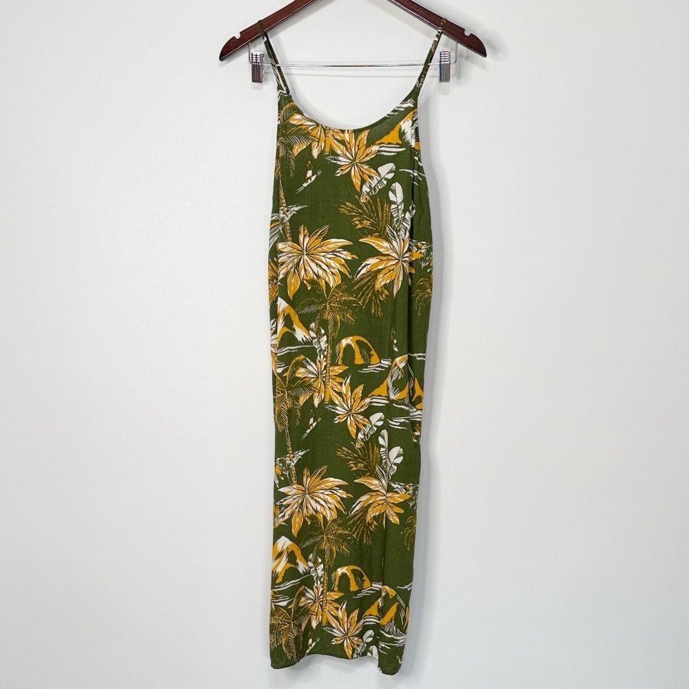 H&M Green and Yellow Tropical Print Dress Size 6